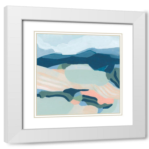 Sorbet Fields I White Modern Wood Framed Art Print with Double Matting by Vess, June Erica