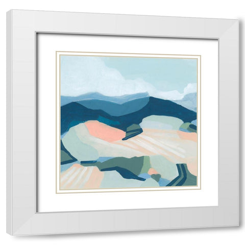 Sorbet Fields II White Modern Wood Framed Art Print with Double Matting by Vess, June Erica