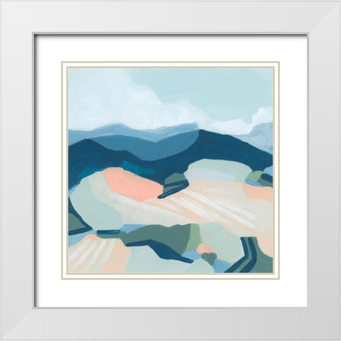 Sorbet Fields II White Modern Wood Framed Art Print with Double Matting by Vess, June Erica