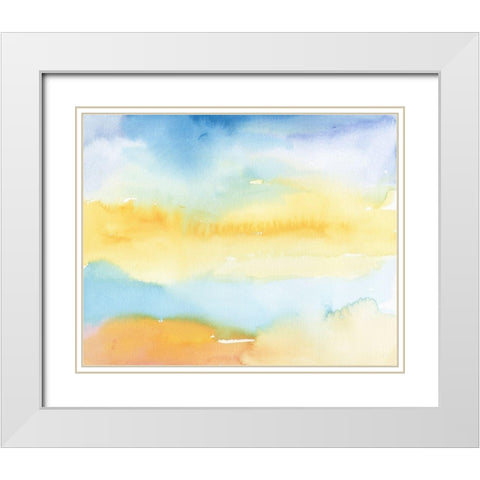 Watercolor Sky II White Modern Wood Framed Art Print with Double Matting by Longley, Alicia