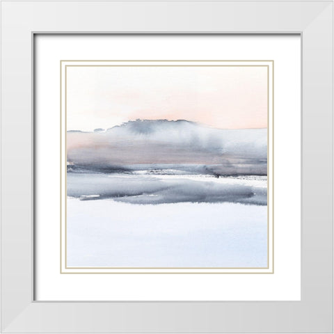 Blush Reflections II White Modern Wood Framed Art Print with Double Matting by Harper, Ethan