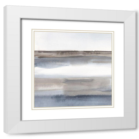 Blue-Grey Seas III White Modern Wood Framed Art Print with Double Matting by Harper, Ethan