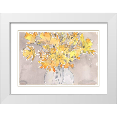 Day Dream Bouquet I White Modern Wood Framed Art Print with Double Matting by Dixon, Samuel