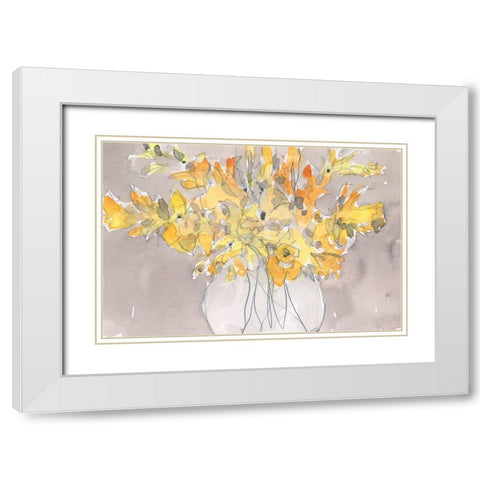 Day Dream Bouquet II White Modern Wood Framed Art Print with Double Matting by Dixon, Samuel