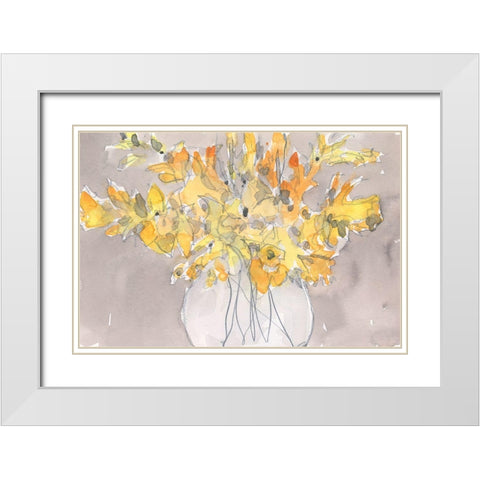 Day Dream Bouquet II White Modern Wood Framed Art Print with Double Matting by Dixon, Samuel
