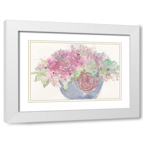 Floral Dreamy I White Modern Wood Framed Art Print with Double Matting by Dixon, Samuel