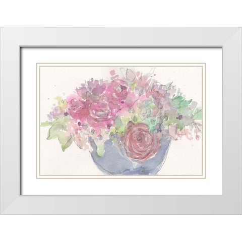 Floral Dreamy I White Modern Wood Framed Art Print with Double Matting by Dixon, Samuel