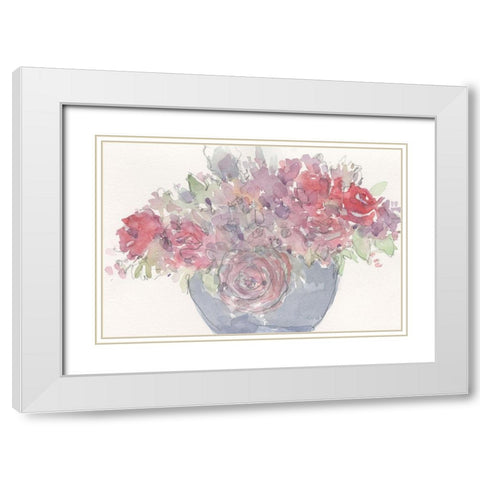 Floral Dreamy II White Modern Wood Framed Art Print with Double Matting by Dixon, Samuel