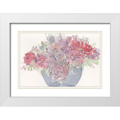Floral Dreamy II White Modern Wood Framed Art Print with Double Matting by Dixon, Samuel