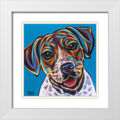 Dog Besties I White Modern Wood Framed Art Print with Double Matting by Vitaletti, Carolee