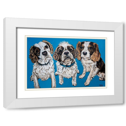 King Charles Family White Modern Wood Framed Art Print with Double Matting by Vitaletti, Carolee