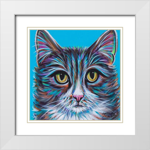 Pastel Cats I White Modern Wood Framed Art Print with Double Matting by Vitaletti, Carolee