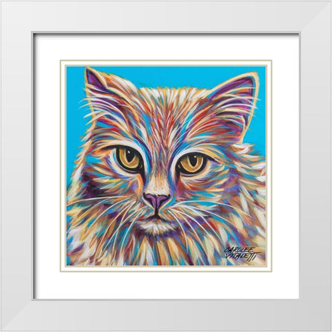 Pastel Cats II White Modern Wood Framed Art Print with Double Matting by Vitaletti, Carolee