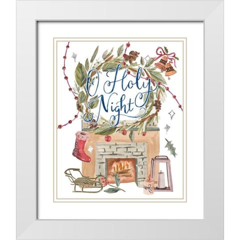 O Holy Night II White Modern Wood Framed Art Print with Double Matting by Wang, Melissa