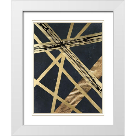 Scaffolds I in Gold White Modern Wood Framed Art Print with Double Matting by Lam, Vanna