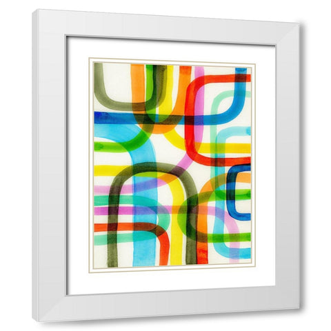 Overlapping II White Modern Wood Framed Art Print with Double Matting by Galapon, Nikki