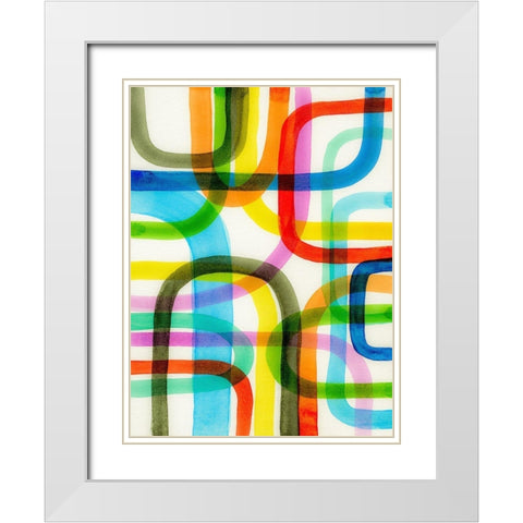 Overlapping II White Modern Wood Framed Art Print with Double Matting by Galapon, Nikki