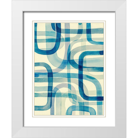 Overlapping III White Modern Wood Framed Art Print with Double Matting by Galapon, Nikki