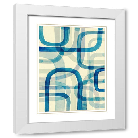 Overlapping IV White Modern Wood Framed Art Print with Double Matting by Galapon, Nikki