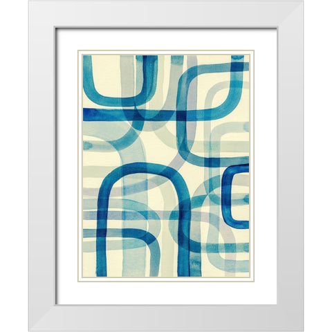 Overlapping IV White Modern Wood Framed Art Print with Double Matting by Galapon, Nikki