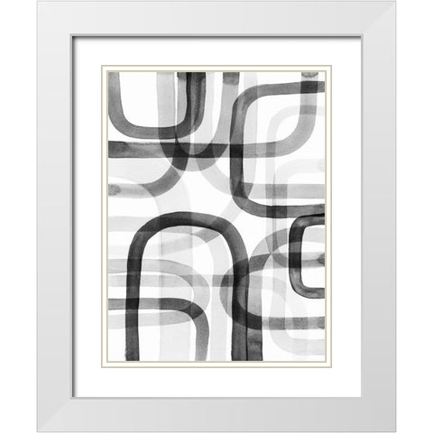 Overlapping VI White Modern Wood Framed Art Print with Double Matting by Galapon, Nikki