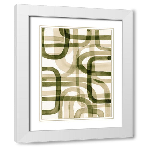 Overlapping VII White Modern Wood Framed Art Print with Double Matting by Galapon, Nikki