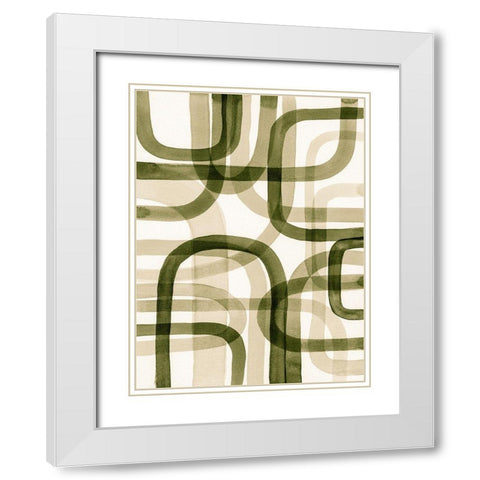Overlapping VIII White Modern Wood Framed Art Print with Double Matting by Galapon, Nikki