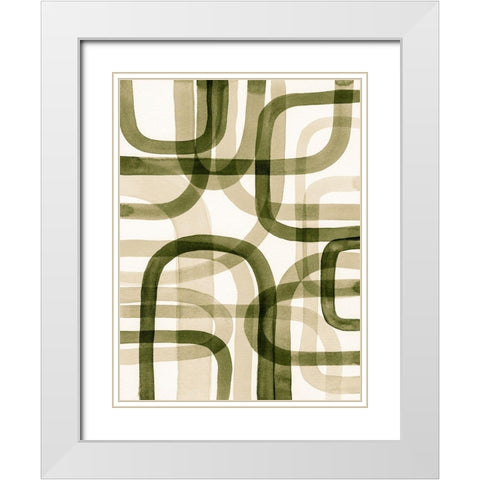 Overlapping VIII White Modern Wood Framed Art Print with Double Matting by Galapon, Nikki