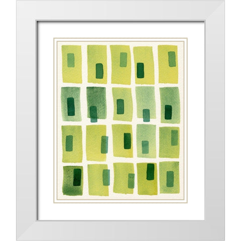 Olive Stack II White Modern Wood Framed Art Print with Double Matting by Galapon, Nikki