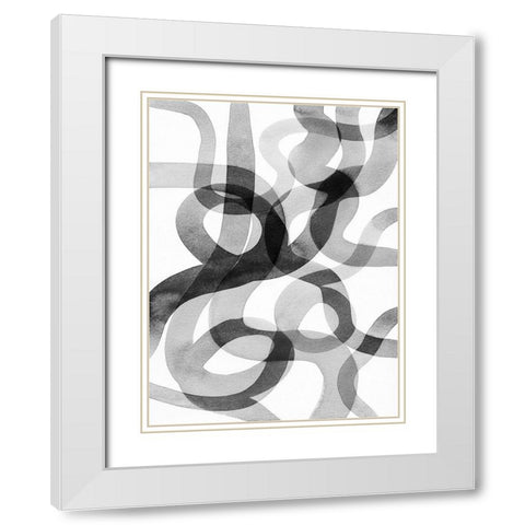Meander I White Modern Wood Framed Art Print with Double Matting by Galapon, Nikki