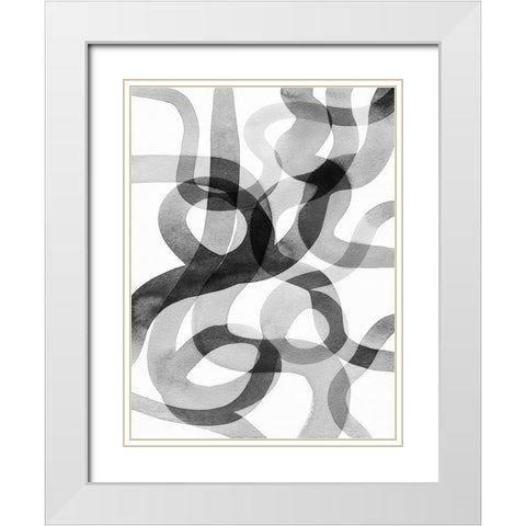 Meander I White Modern Wood Framed Art Print with Double Matting by Galapon, Nikki