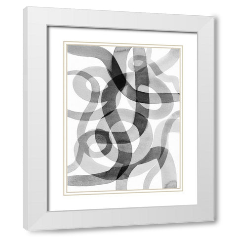 Meander II White Modern Wood Framed Art Print with Double Matting by Galapon, Nikki