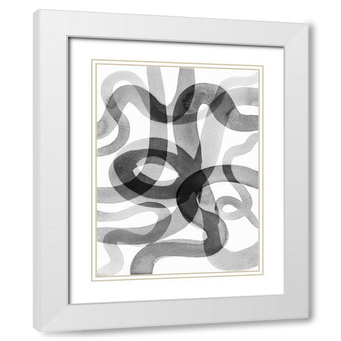 Meander III White Modern Wood Framed Art Print with Double Matting by Galapon, Nikki