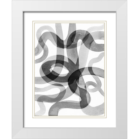 Meander III White Modern Wood Framed Art Print with Double Matting by Galapon, Nikki