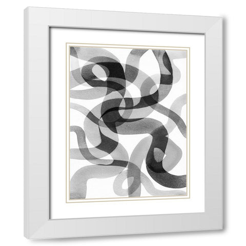 Meander IV White Modern Wood Framed Art Print with Double Matting by Galapon, Nikki