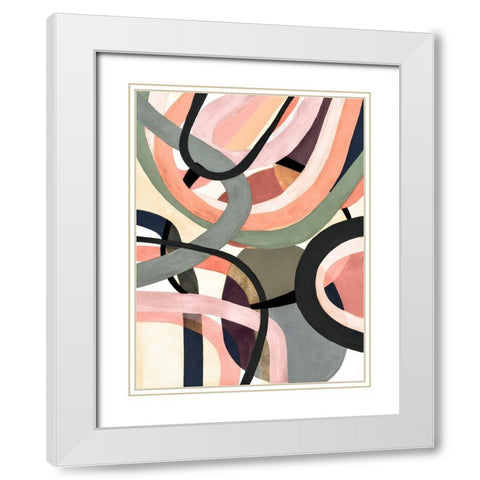 Pastel Tangle I White Modern Wood Framed Art Print with Double Matting by Galapon, Nikki