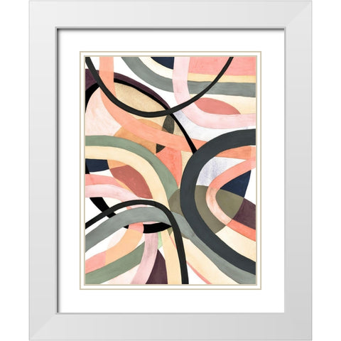 Pastel Tangle II White Modern Wood Framed Art Print with Double Matting by Galapon, Nikki