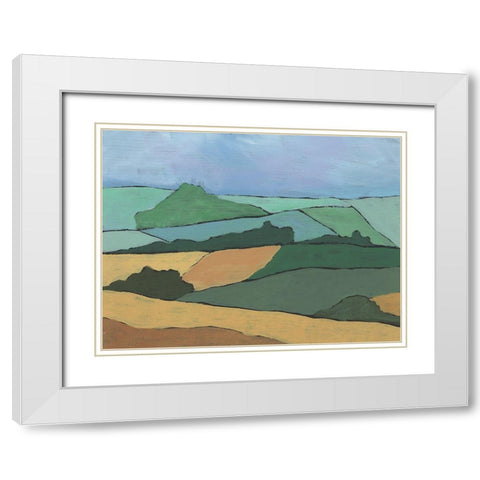 Blocked Topography I White Modern Wood Framed Art Print with Double Matting by Moore, Regina