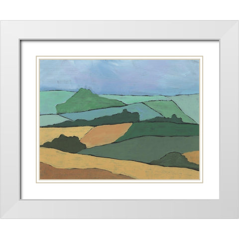 Blocked Topography I White Modern Wood Framed Art Print with Double Matting by Moore, Regina