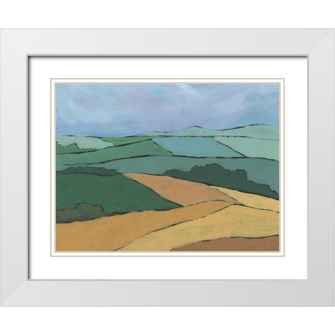 Blocked Topography II White Modern Wood Framed Art Print with Double Matting by Moore, Regina