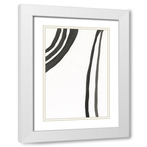 Ink Lines III White Modern Wood Framed Art Print with Double Matting by Moore, Regina