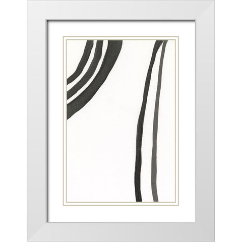 Ink Lines III White Modern Wood Framed Art Print with Double Matting by Moore, Regina