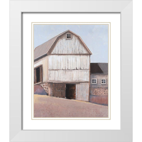 Barn Textures I White Modern Wood Framed Art Print with Double Matting by OToole, Tim