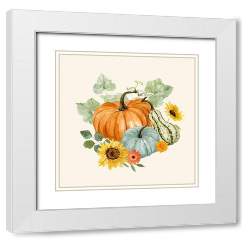 Hello Autumn I White Modern Wood Framed Art Print with Double Matting by Barnes, Victoria