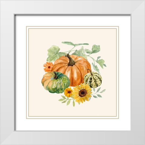 Hello Autumn II White Modern Wood Framed Art Print with Double Matting by Barnes, Victoria