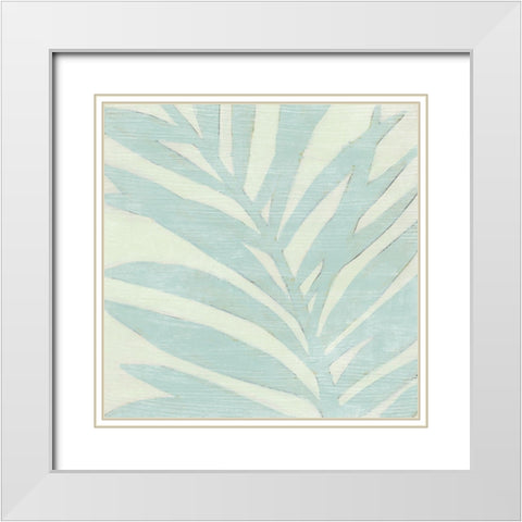 Spa Palms I White Modern Wood Framed Art Print with Double Matting by Vess, June Erica