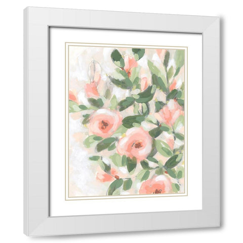 Rose Bower I White Modern Wood Framed Art Print with Double Matting by Vess, June Erica