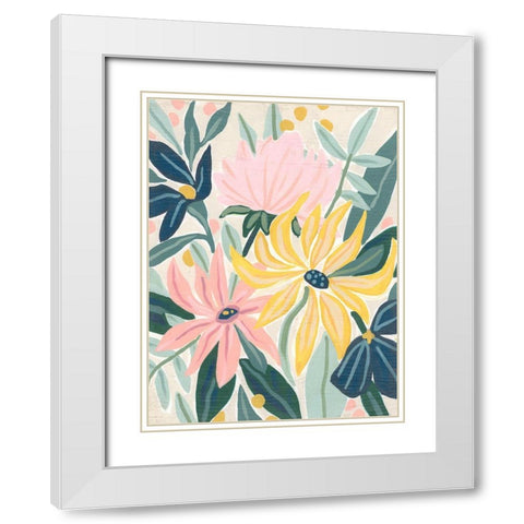 Tropical Sunshine I White Modern Wood Framed Art Print with Double Matting by Vess, June Erica