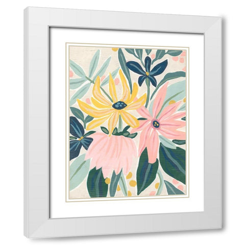 Tropical Sunshine II White Modern Wood Framed Art Print with Double Matting by Vess, June Erica