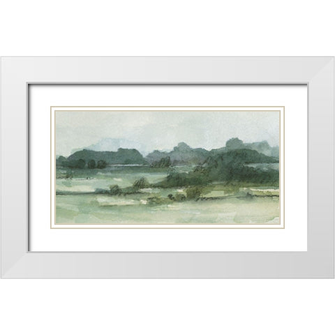 Marshy Landscape II White Modern Wood Framed Art Print with Double Matting by Caroline, Emma